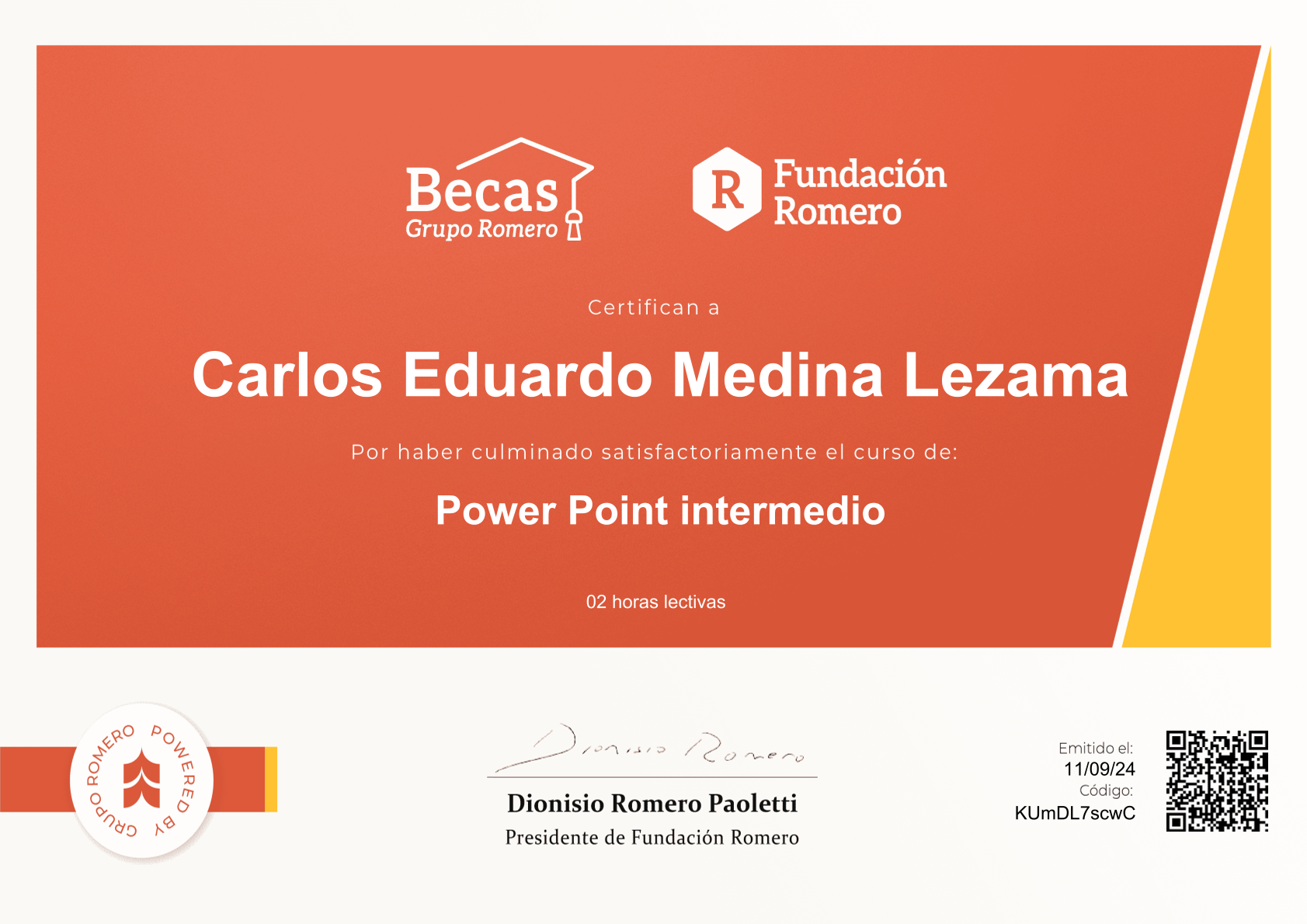 Power Point Intermedio - Grupo Romero - Carlos Eduardo Medina Lezama